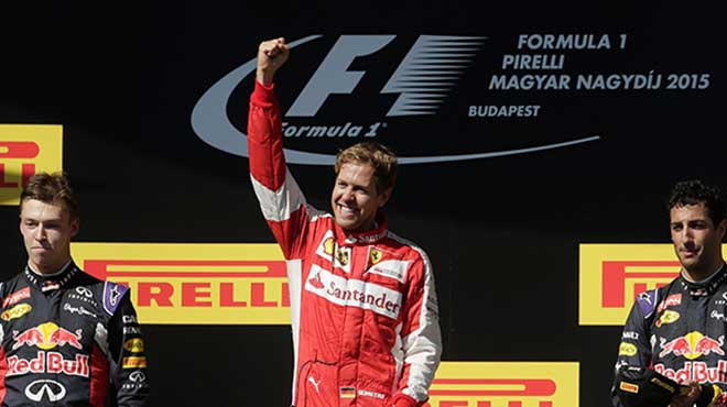 Macaristan'da kazanan Vettel