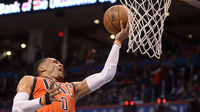 Westbrook bu sezon 40. triple-double'ını yaptı