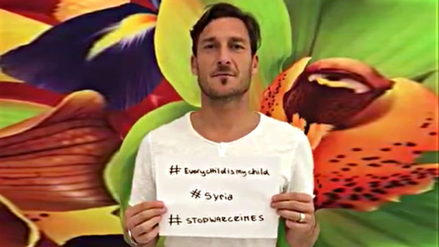 Francesco Totti: Suriyeli çocuklar için artık sessiz kalamazsınız