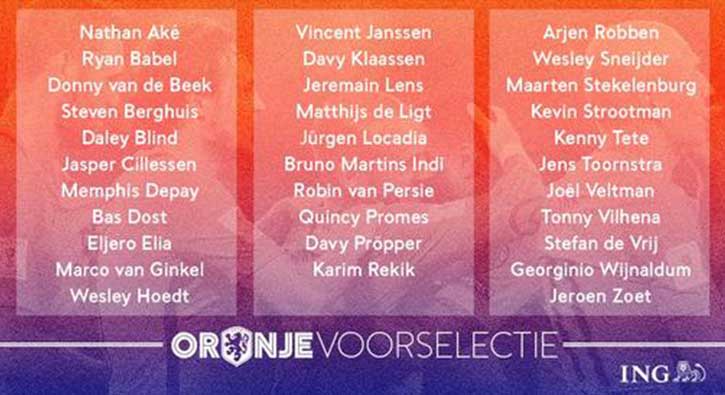 Advocaat Hollanda Milli Takımı kadrosunu açıkladı