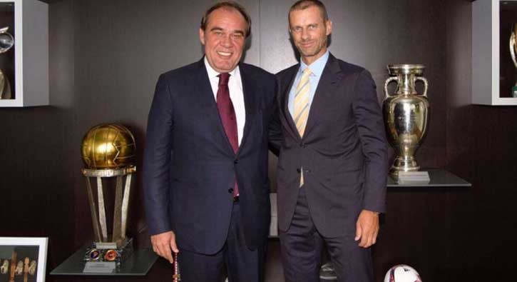 Yıldırım Demirören'den UEFA Başkanı Ceferin'e ziyaret