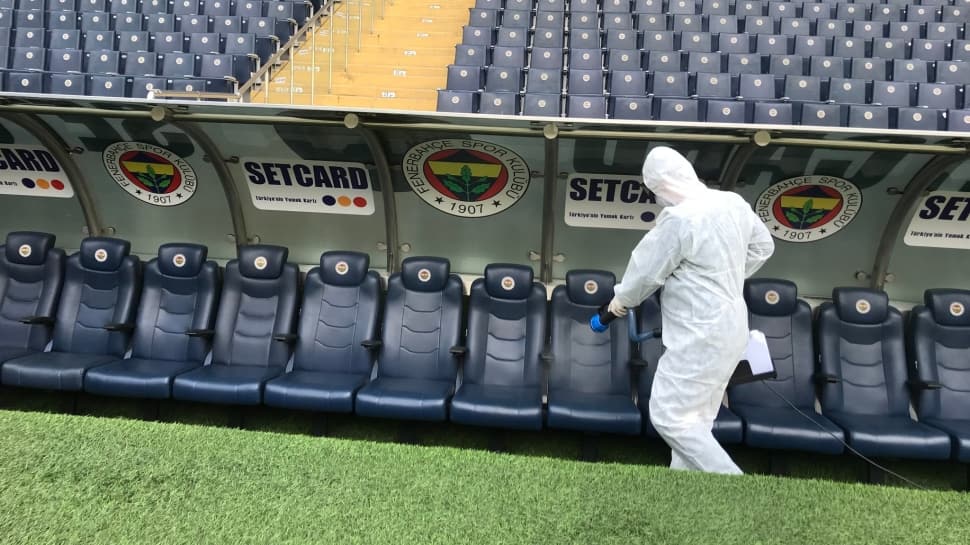 Fenerbahçe Ülker Stadı'nda dezenfekte çalışmaları yapıldı